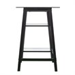 SEI Furniture Avery Glass Top Metal Writing Desk in Black