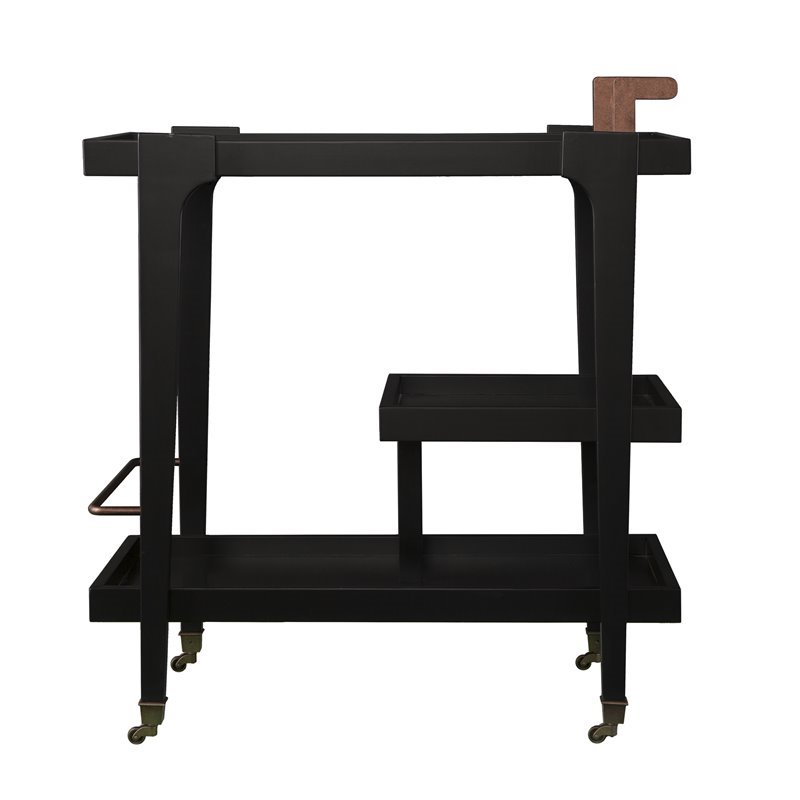 Holly and Martin Zhori Mid Century Modern Bar Cart in Black