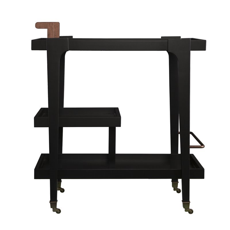 Holly and Martin Zhori Mid Century Modern Bar Cart in Black