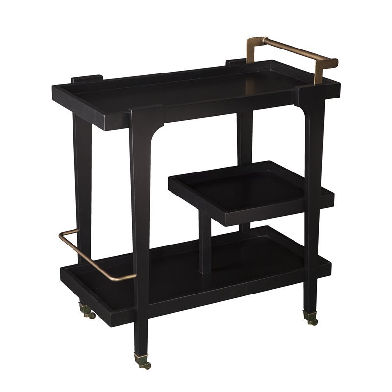 Holly and Martin Zhori Mid Century Modern Bar Cart in Black