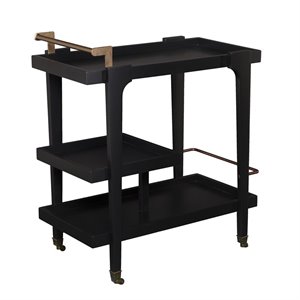 Holly and Martin Zhori Mid Century Modern Bar Cart in Black