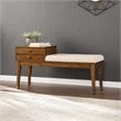 SEI Furniture Rhoda Mid Century Upholstered Storage Bench in Brown