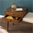 SEI Furniture Rhoda Mid Century Upholstered Storage Bench in Brown