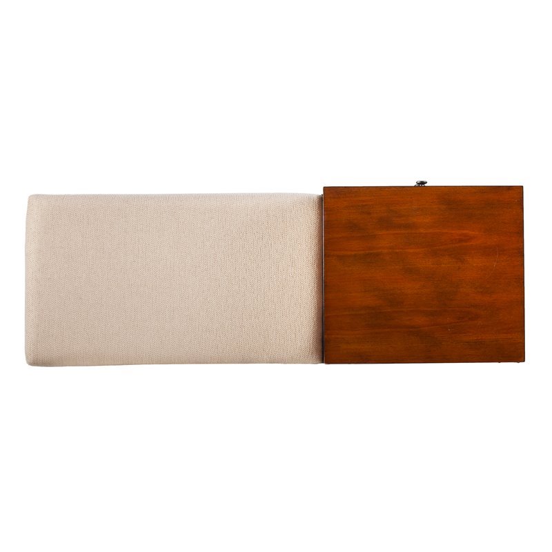 SEI Furniture Rhoda Mid Century Upholstered Storage Bench in Brown