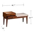 SEI Furniture Rhoda Mid Century Upholstered Storage Bench in Brown