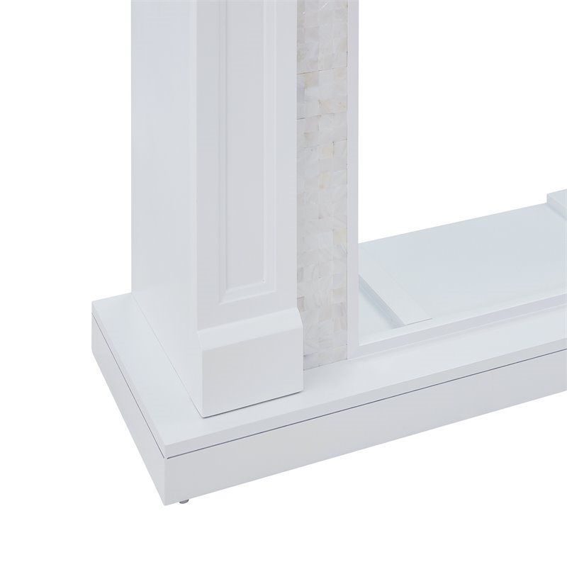 SEI Furniture Nobleman Tiled Electric Fireplace TV Stand in White