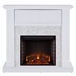 SEI Furniture Nobleman Tiled Electric Fireplace TV Stand in White