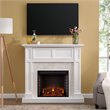 SEI Furniture Nobleman Tiled Electric Fireplace TV Stand in White