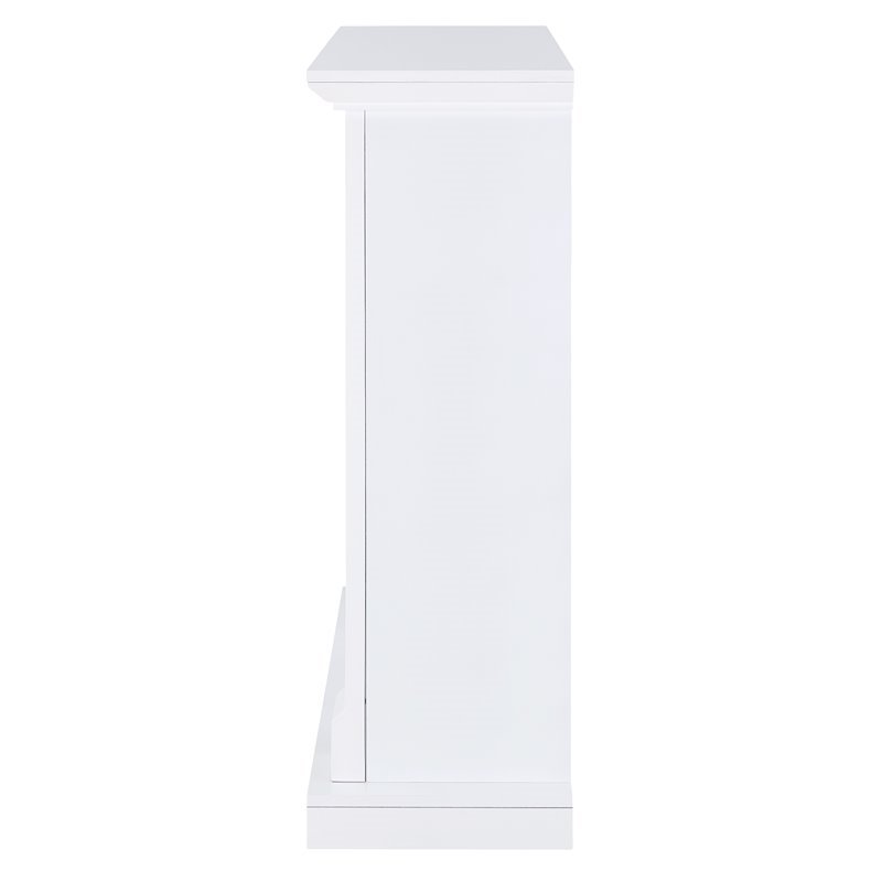 SEI Furniture Nobleman Tiled Electric Fireplace TV Stand in White