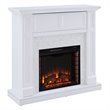 SEI Furniture Nobleman Tiled Electric Fireplace TV Stand in White