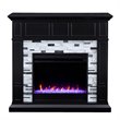 SEI Furniture Drovling Marble Color Changing Electric Fireplace in Black