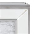 SEI Furniture Trandling Mirrored Faux Marble Electric Fireplace in White
