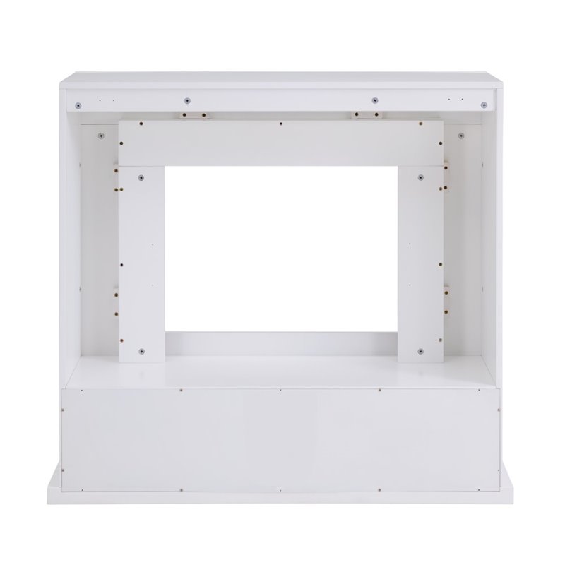 SEI Furniture Lirrington Stainless Steel Electric Fireplace in Gray