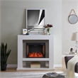 SEI Furniture Lirrington Stainless Steel Electric Fireplace in Gray