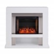 SEI Furniture Lirrington Stainless Steel Electric Fireplace in Gray