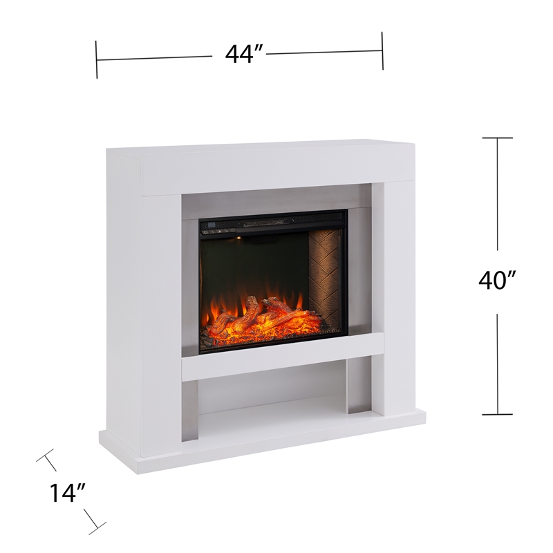 SEI Furniture Lirrington Stainless Steel Electric Fireplace in Gray