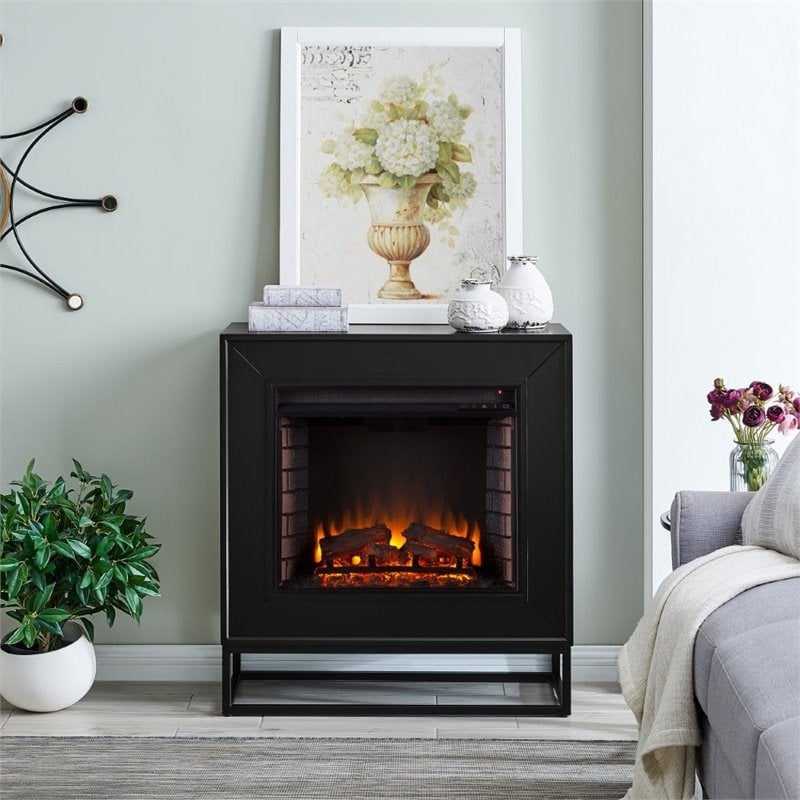 SEI Furniture Frescan Contemporary Electric Fireplace in Black