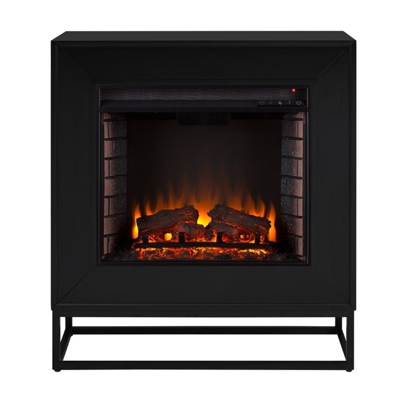 SEI Furniture Frescan Contemporary Electric Fireplace in Black