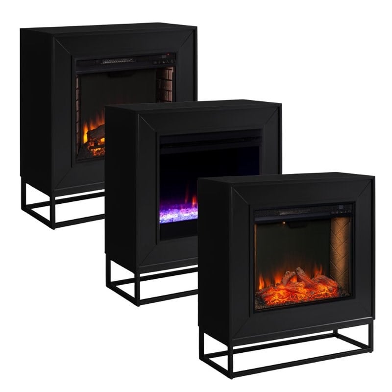 SEI Furniture Frescan Contemporary Electric Fireplace in Black