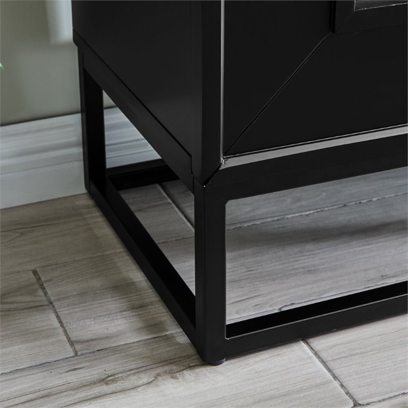 SEI Furniture Frescan Contemporary Electric Fireplace in Black
