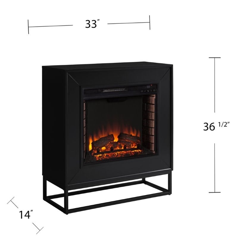 SEI Furniture Frescan Contemporary Electric Fireplace in Black
