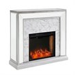 SEI Furniture Trandling Mirrored Faux Stone Smart Electric Fireplace
