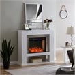 SEI Furniture Lirrington Stainless Steel Electric Fireplace in Gray