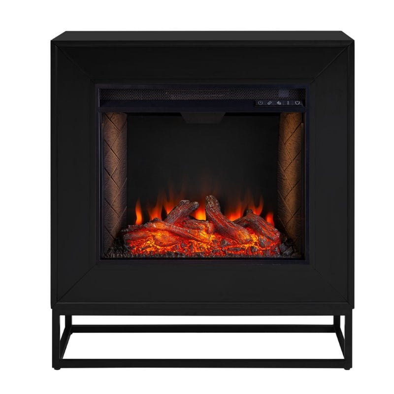 SEI Furniture Frescan Smart Electric Fireplace in Black