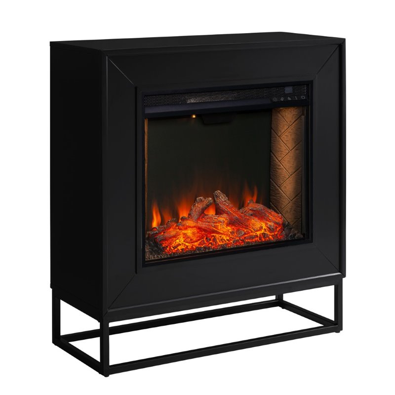 SEI Furniture Frescan Smart Electric Fireplace in Black