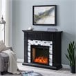 SEI Furniture Drovling Marble Smart Electric Fireplace in Black