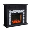 SEI Furniture Drovling Marble Smart Electric Fireplace in Black