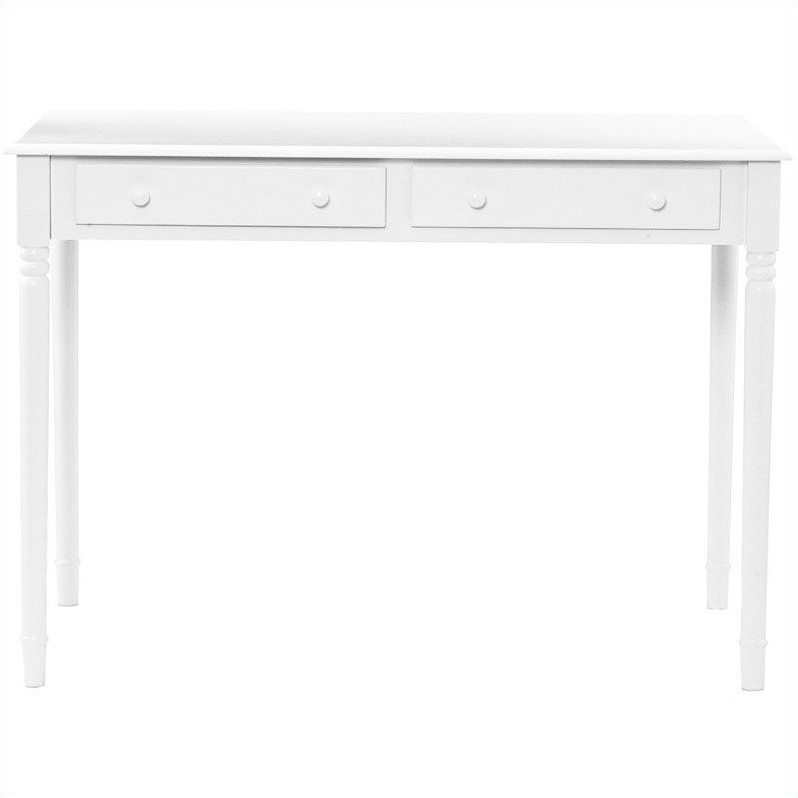 SEI Furniture Wood Writing Computer Desk in Crisp White