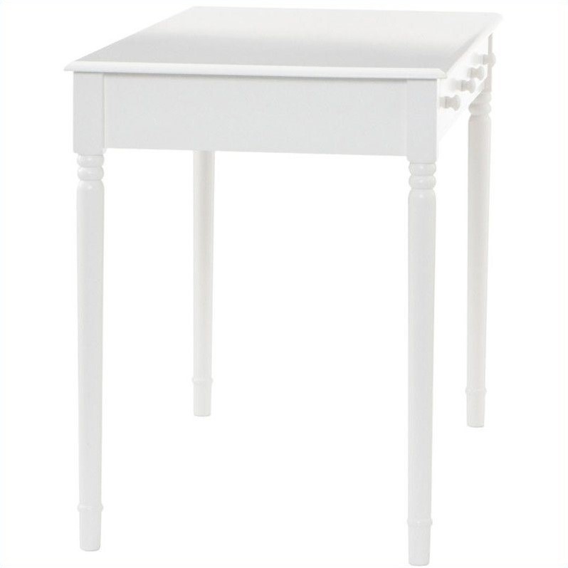 SEI Furniture Wood Writing Computer Desk in Crisp White