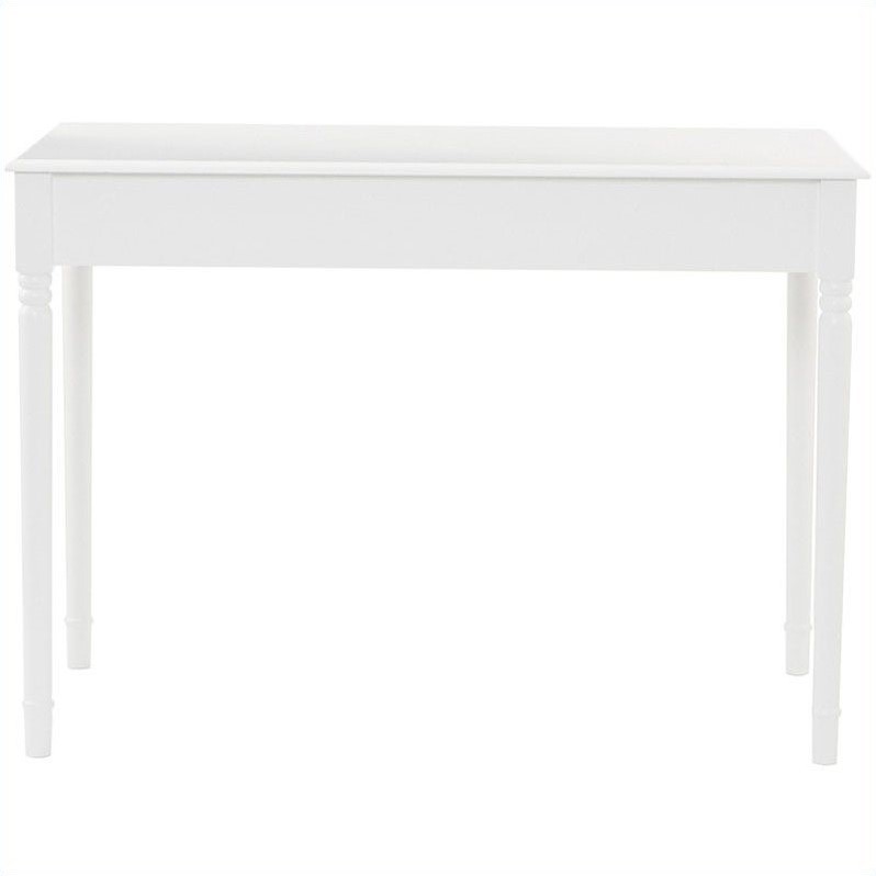 SEI Furniture Wood Writing Computer Desk in Crisp White