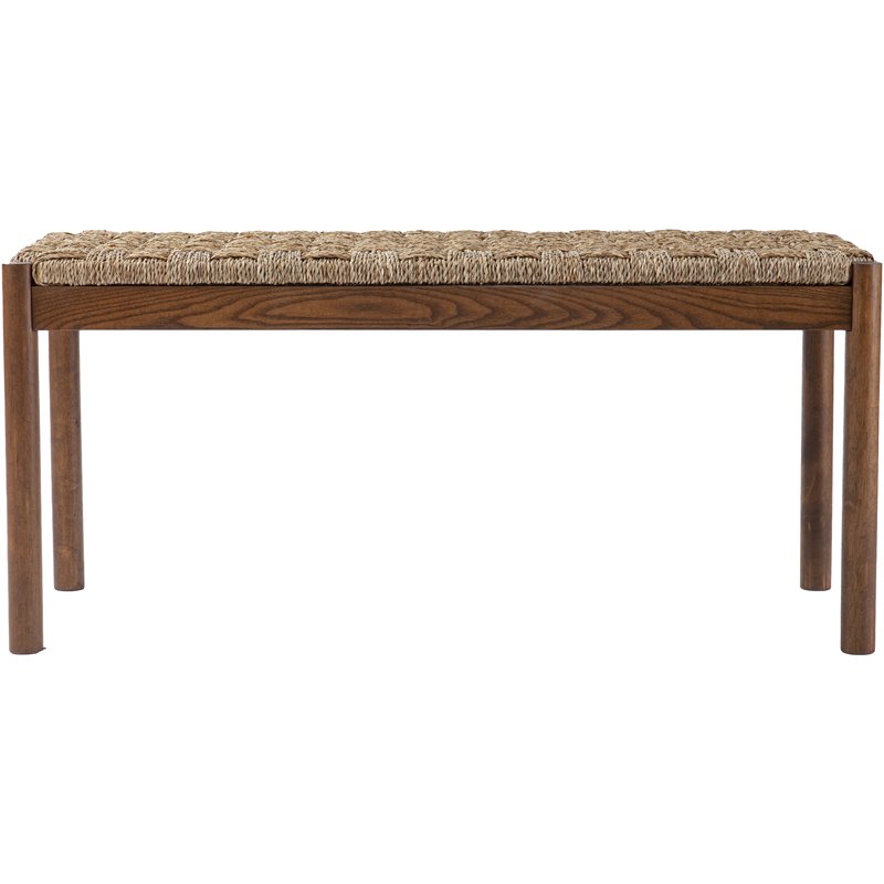 SEI Furniture Scalby Rattan Seagrass Bench in Brown and Natural