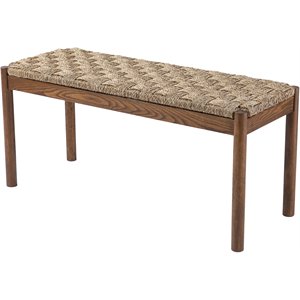 SEI Furniture Scalby Rattan Seagrass Bench in Brown and Natural