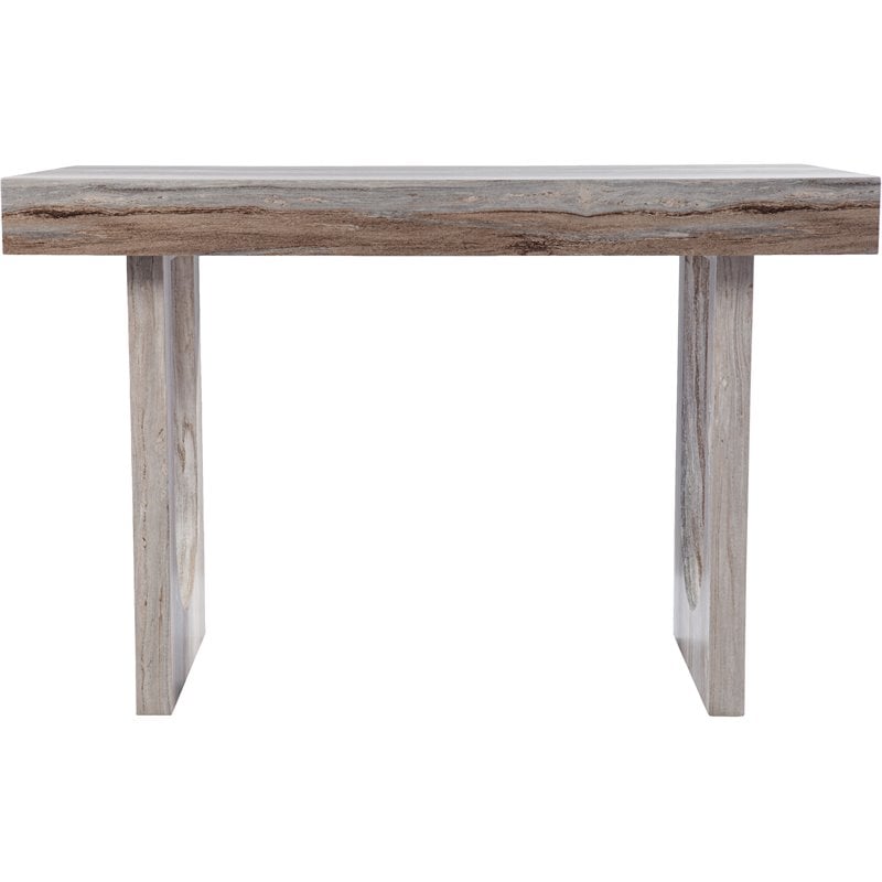 SEI Furniture Chadkirk Contemporary Faux Marble Writing Desk in Brown