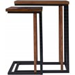 SEI Furniture Sabanti 2 Piece Nesting End Table Set in Brown and Black