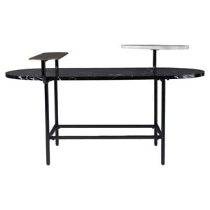 SEI Furniture Arcklid Metal-Faux Marble Cocktail Table in Black