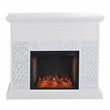 SEI Furniture Wansford Contemporary Wood Alexa Smart Fireplace in White