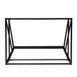 SEI Furniture Argall Metal Long Console Table with Glass Top in Black