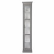 SEI Furniture Balterley Wood Tall Curio Cabinet with Glass Door in Gray
