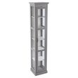SEI Furniture Balterley Wood Tall Curio Cabinet with Glass Door in Gray