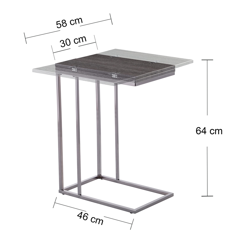 SEI Furniture Clarkdom Modern Wood Expandable C-Table in Black