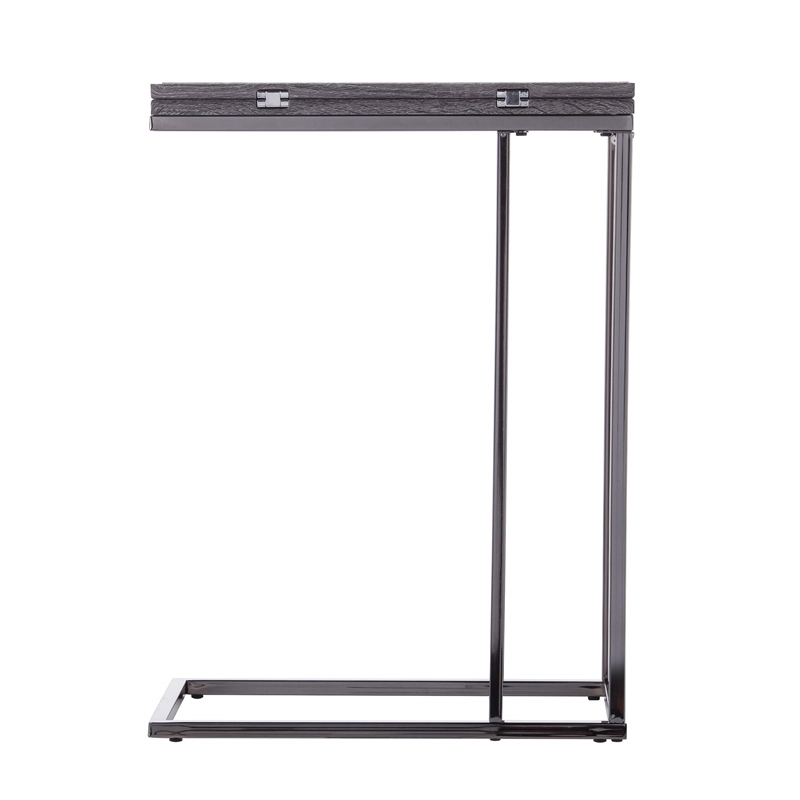 SEI Furniture Clarkdom Modern Wood Expandable C-Table in Black