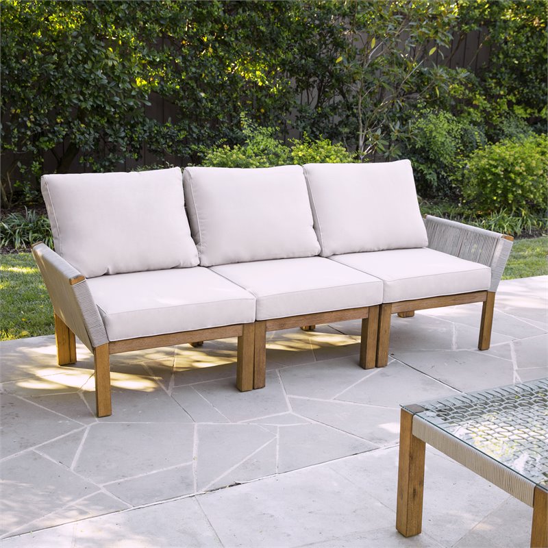 SEI Furniture Brendina 3-seater Wicker Outdoor Sofa in Natural