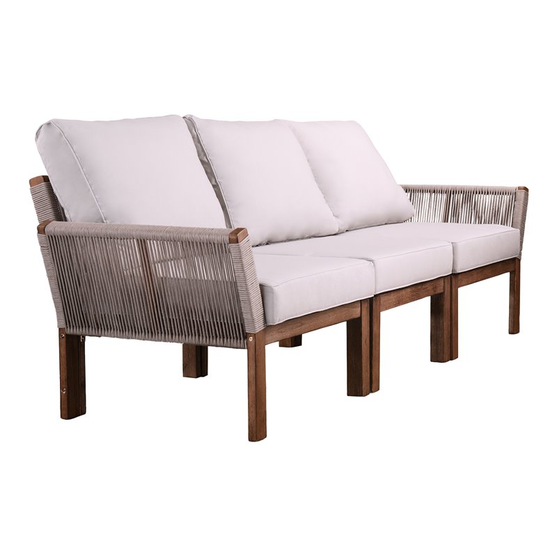 SEI Furniture Brendina 3-seater Wicker Outdoor Sofa in Natural