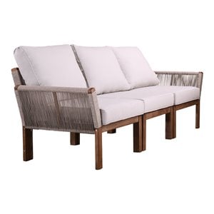 SEI Furniture Brendina 3-seater Wicker Outdoor Sofa in Natural