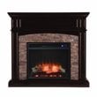 SEI Furniture Grantham Wood Convertible Electric Fireplace in Brown