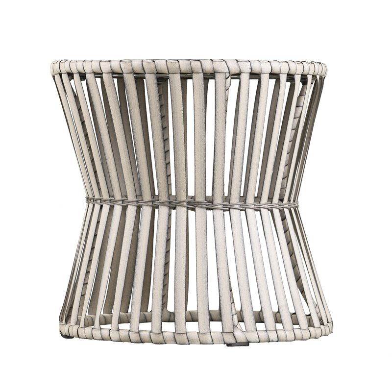 SEI Furniture Melilani Round Wicker Outdoor Side Table in Gray